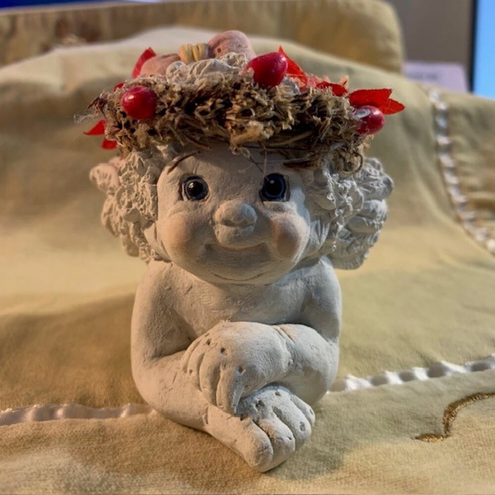 Dreamsicle Small Candle Holder #1 DX136 1994 Angel Cherub Figurine Tea Light